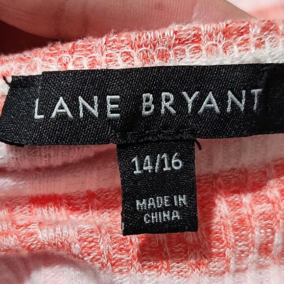 Lane Bryant Top Sweater Size 14/16 Striped Cold Shoulder Stretch - Picture 6 of 8